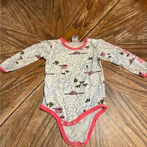 Carhartt Kids Bodysuit with Pink and Cream Scenic Print